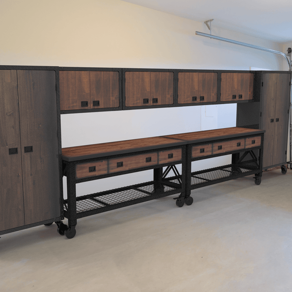 Duramax 8-Piece Garage Storage Combo Set with Workbenches, Wall Cabinets and Free Standing Cabinets