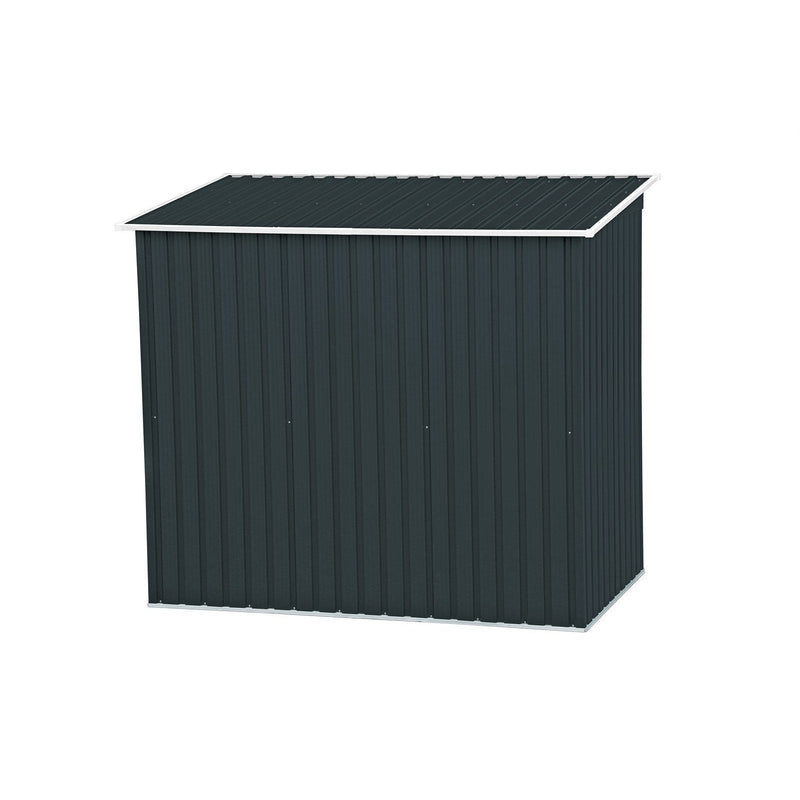 Duramax 8' x 4' Pent Roof Shed Dark Grey with Off White Trim 50651